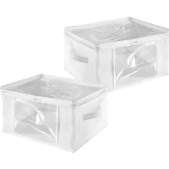2 housses de rangement rectangulaires blanches