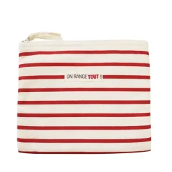 Maxi pochette rayée rouge et blanc