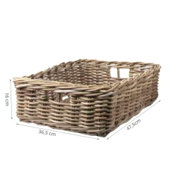 Panier de rangement en rotin bas. Taille M