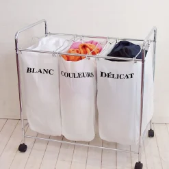 Panier à linge à 3 compartiments
