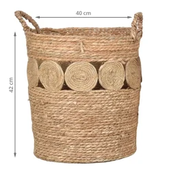 Panier tressé rond L