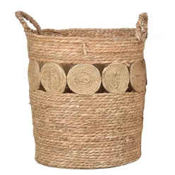 Panier tressé rond L