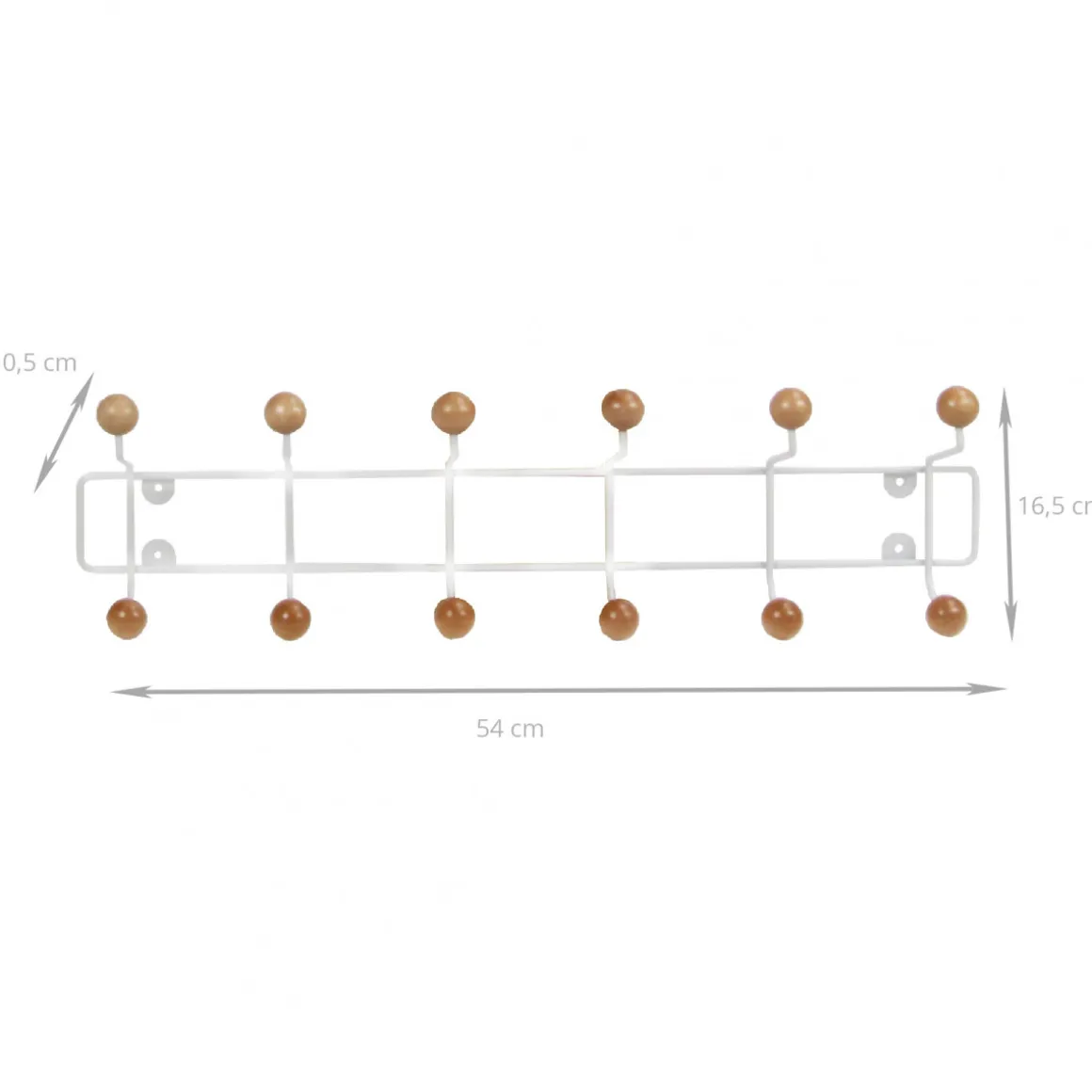 Patère au style scandinave avec 6 double crochets
