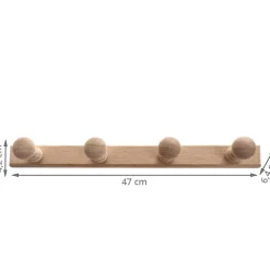 Patère en bois 4 têtes