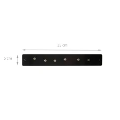 Petite barre magnétique murale noire avec 6 aimants fins et puissants