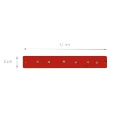 Petite barre magnétique murale rouge avec 6 aimants fins et puissants