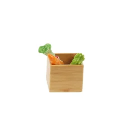 Petit organisateur de tiroirs, carré et superposable, en bambou. S