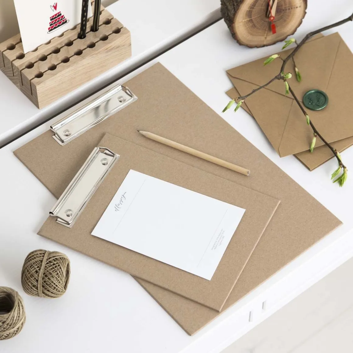 Porte bloc à pince A5 en carton kraft