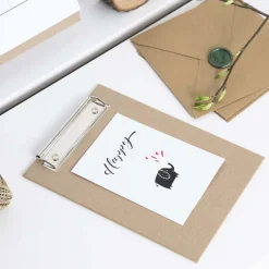 Porte bloc à pince A5 en carton kraft