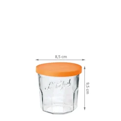 Pot en verre avec couvercle orange