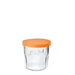 Pot en verre avec couvercle orange