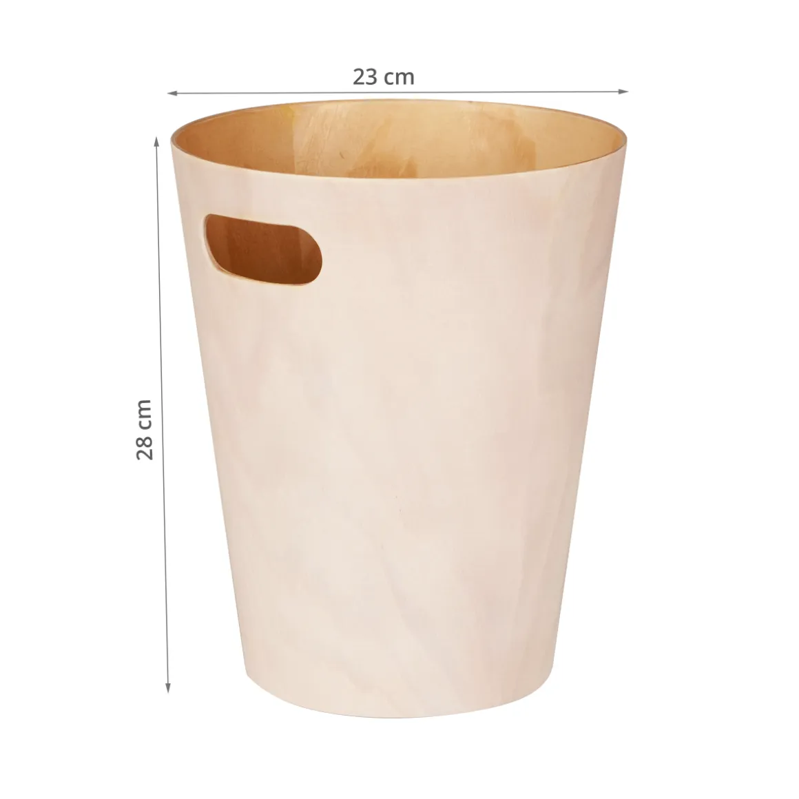 Poubelle de bureau en bois crème