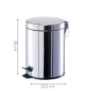 Poubelle de salle de bain en inox 5 litres