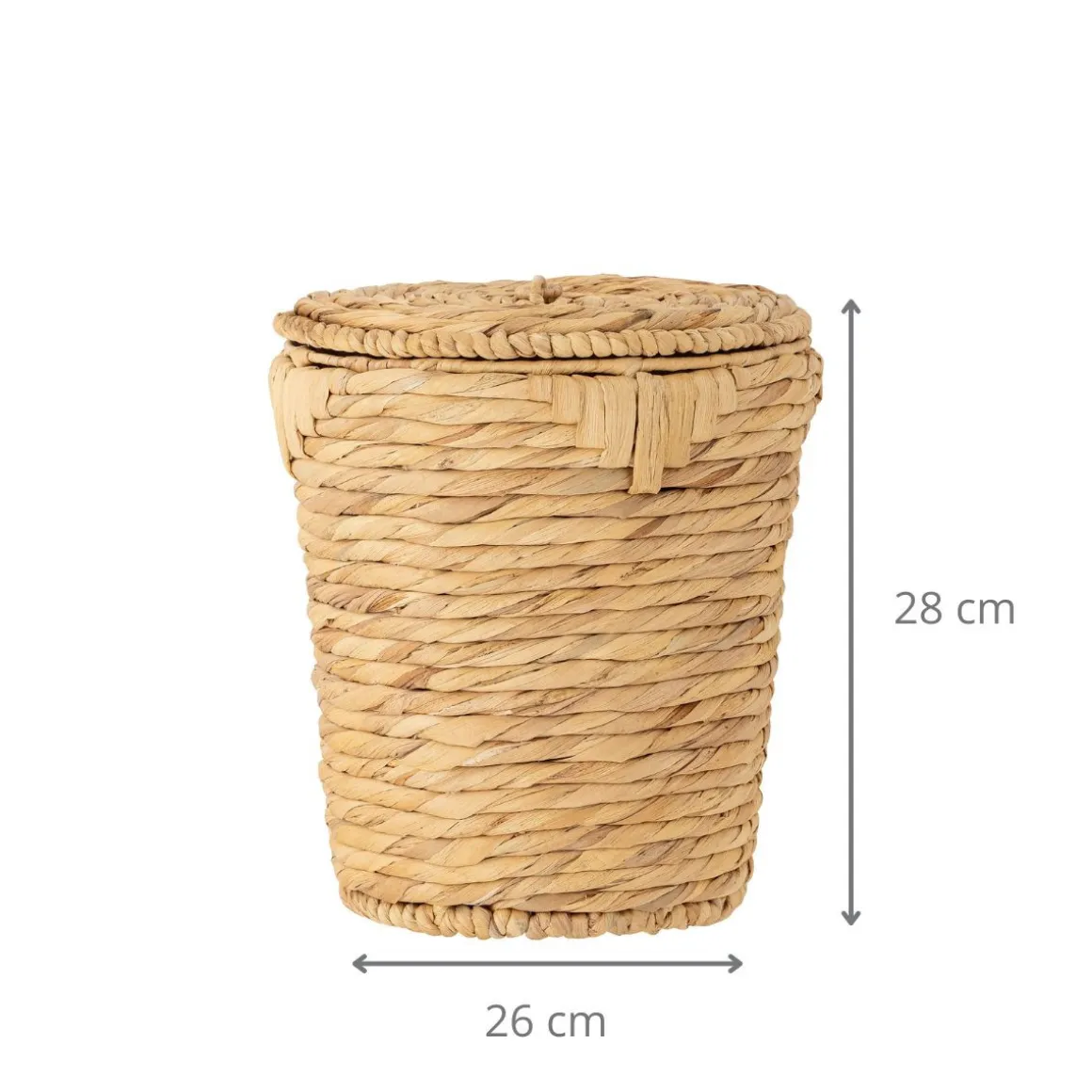 Poubelle de salle de bain en jacinthe d'eau avec couvercle
