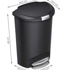 Poubelle noire demi-lune 50 litres - Simple Human