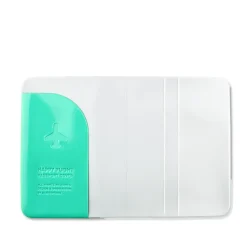 Protège passeport turquoise brillant