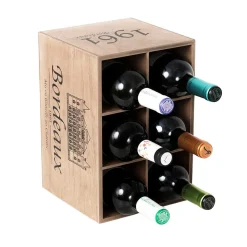 Range bouteilles en bois façon caisse de vin