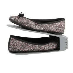 4 Range-chaussures en plastique gris clair