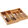 Range couverts extensible en bambou à 6 compartiments