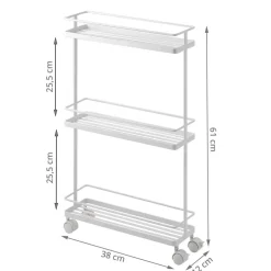 Rangement étroit à roulettes