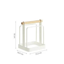Range planches à découper en métal blanc et bois