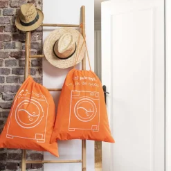 Sac à linge sale orange fluo