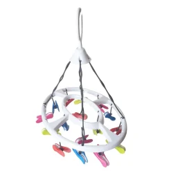 Séchoir à linge à suspendre pinces multicolores