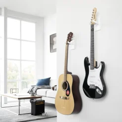 Support mural blanc pour guitare