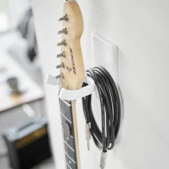Support mural blanc pour guitare