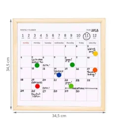 Tableau magnétique avec planning mensuel effaçable à sec