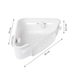 Étagère d'angle de douche à ventouses