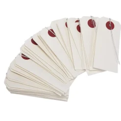 50 étiquettes blanches à œillet