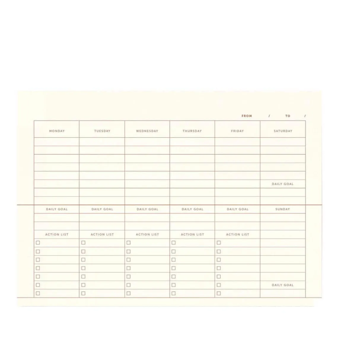 Weekly planner 52 pages